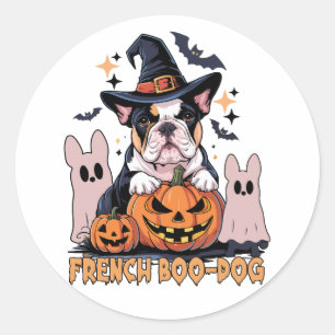Adesivo Cachorro francês Cute Frenchen Halloween Ghost Dog