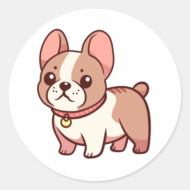 Adesivo Cachorro francês fofo (Frente)