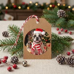 Adesivo Cachorro francês fofo de Natal
