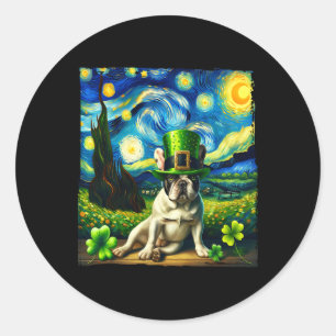 Adesivo Cachorro francês Starry Night Saint Patricks Day D