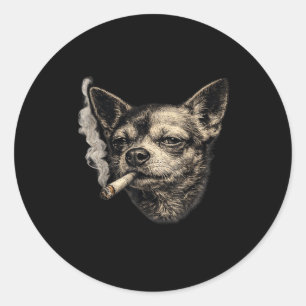 Adesivo Cachorro fumando cigarro chihuahua engraçado meme 