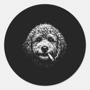 Adesivo Cachorro Fumando Cigarro Engraçado Idiota Goldendo