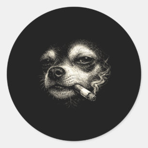 Adesivo Cachorro fumando cigarro meme engraçado do rosto d