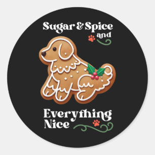 Adesivo Cachorro Gengibre Açúcar Spice Biscoito de Natal