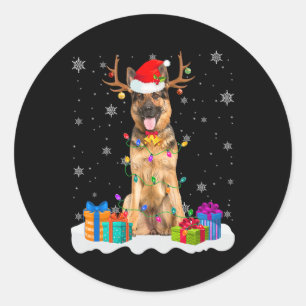 Adesivo Cachorro German shepherd Cachorro Luzes de Natal P