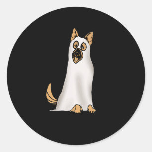 Adesivo Cachorro german shepherd Vestindo Fantasma Engraça