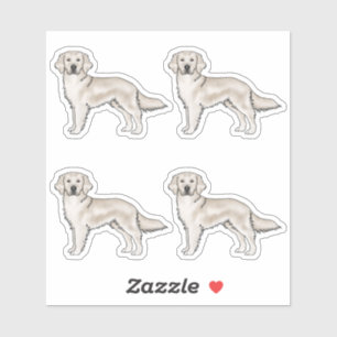 Adesivo Cachorro Golden Retriever Creme Inglês Desenho Ani