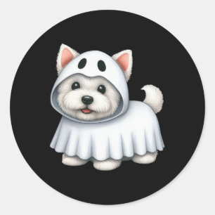 Adesivo Cachorro Halloween Costume Fantasma West Highland