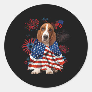 Adesivo Cachorro Hound Dog Americano Bandeira Dos EUA 4 De