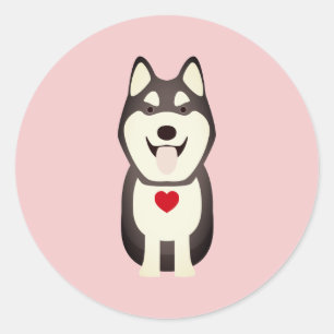Adesivo Cachorro Husky no Dia dos Namorados, Husky no Dia 