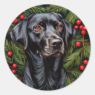 Adesivo Cachorro labrador de Natal Inverno Pet decoração d