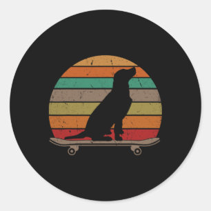 Adesivo Cachorro Labrador Retriever Em Skate Engraçado Ska