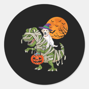 Adesivo Cachorro   Labrador Retriever Riding Mummy T Rex