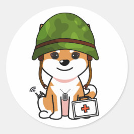 Adesivo Cachorro Laranja-Cachorro Vestindo capacete do exé