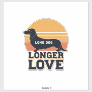 Adesivo Cachorro Longo Amor Mais Longo Vintage Pôr do Sol
