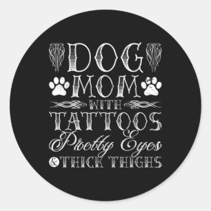 Adesivo Cachorro Mãe Tatuagens Olhos Bonito E Coxas Espess