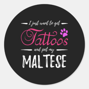 Adesivo Cachorro Maltês Tatuagem Engraçada Cachorro Mamãe 