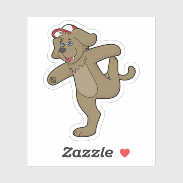 Adesivo Cachorro na Malhação de Yoga (Folha)