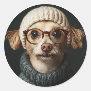 Adesivo Cachorro-na moda com roupa confortável