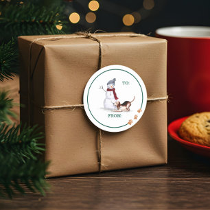 Adesivo Cachorro Naufragado - Um Beagle Com Snowman