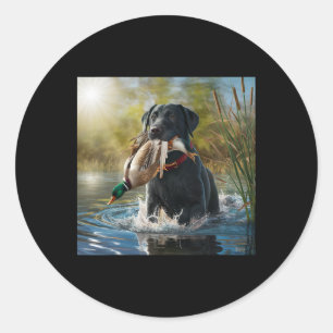 Adesivo Cachorro Negro Labrador Retriever Cachorando Patos
