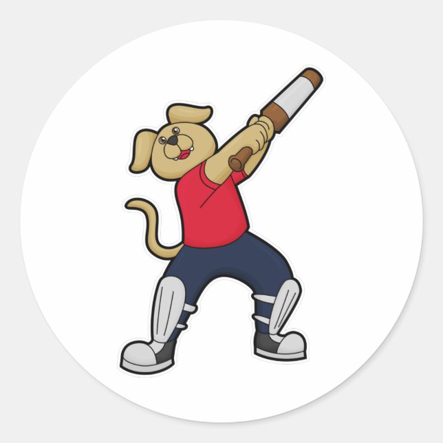 Adesivo Cachorro no Cricket com morcego de Cricket (Frente)