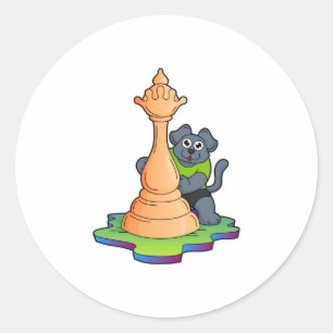 Adesivo Cachorro no xadrez com peça de xadrez Rainha