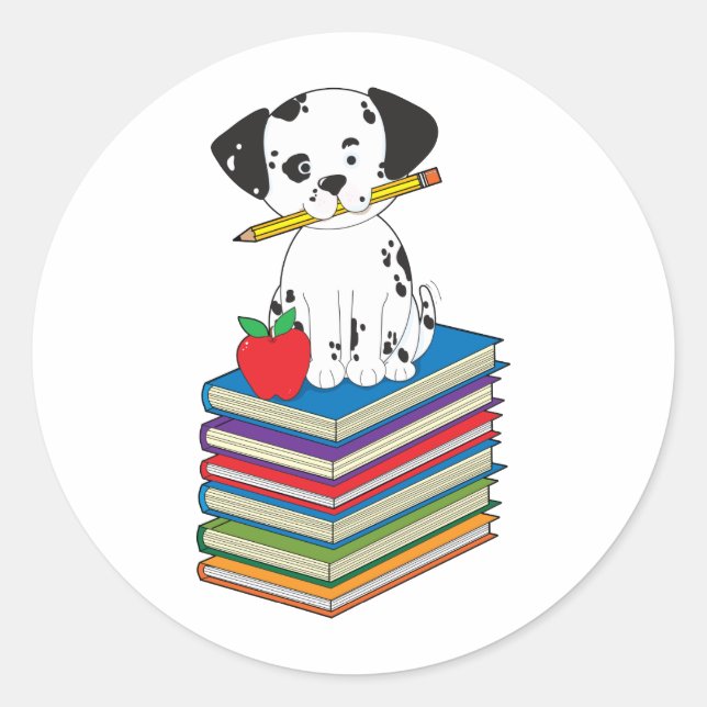 Adesivo Cachorro nos Livros (Frente)