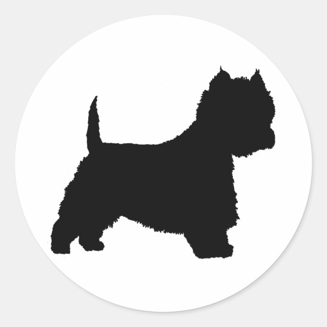 Adesivo Cachorro Ocidental (preto) (Frente)