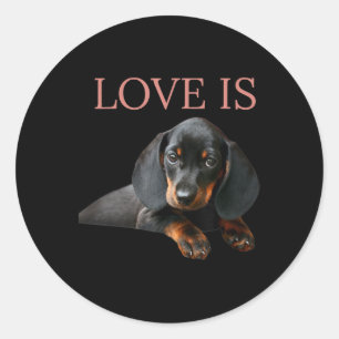Adesivo Cachorro Pai Homens Mulheres Crianças Dando Doxie