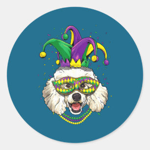 Adesivo Cachorro Palhaço do Mardi Gras