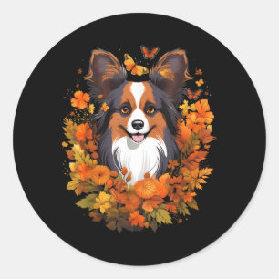Adesivo Cachorro Papillon Abóbora Halloween Dia de Ação de