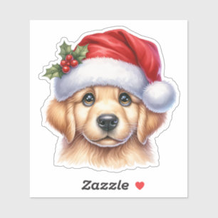 Adesivo Cachorro para Retriever ouro com Estilo Papai Noel