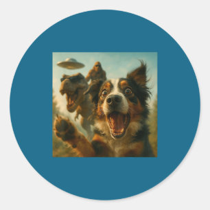 Adesivo Cachorro Pastor Australiano Chocado T-rex Bigfoot