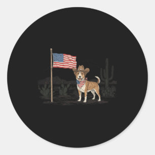 Adesivo Cachorro Patriota EUA 4 de Julho Bandeira American