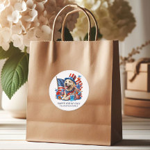 Cachorro Patriótico Chapéu Vermelho Branco Azul Gr