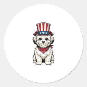 Adesivo Cachorro Patriótico Desenho Vetorial de Gravura Vi