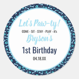 Adesivo Cachorro Personalizado Aniversário Pato Azul Impri