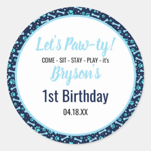 Adesivo Cachorro Personalizado Aniversário Pato Azul Impri