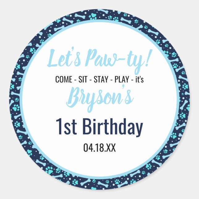 Adesivo Cachorro Personalizado Aniversário Pato Azul Impri (Frente)