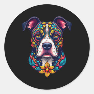 Adesivo Cachorro Pitbull Crânio de Açúcar Mexicano Dia De