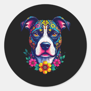 Adesivo Cachorro Pitbull Crânio de Açúcar Mexicano Dia De