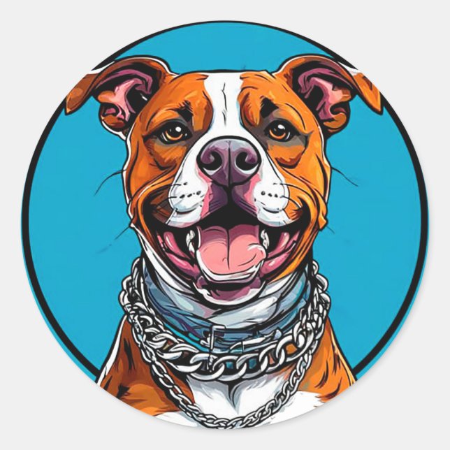 Adesivo Cachorro Pitbull fofo (Frente)