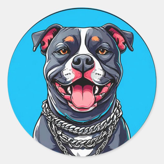 Adesivo Cachorro Pitbull Forte e Leal Raça Pitbull (Frente)
