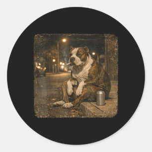 Adesivo Cachorro Pitbull Fumando Cigarro Meme Engraçado Ce