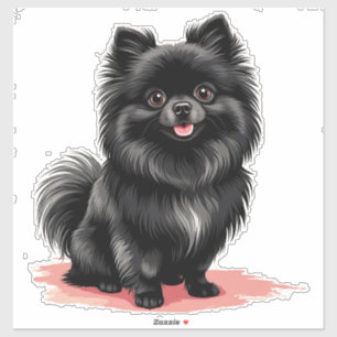 Adesivo Cachorro Pomerânia Preto Encantador