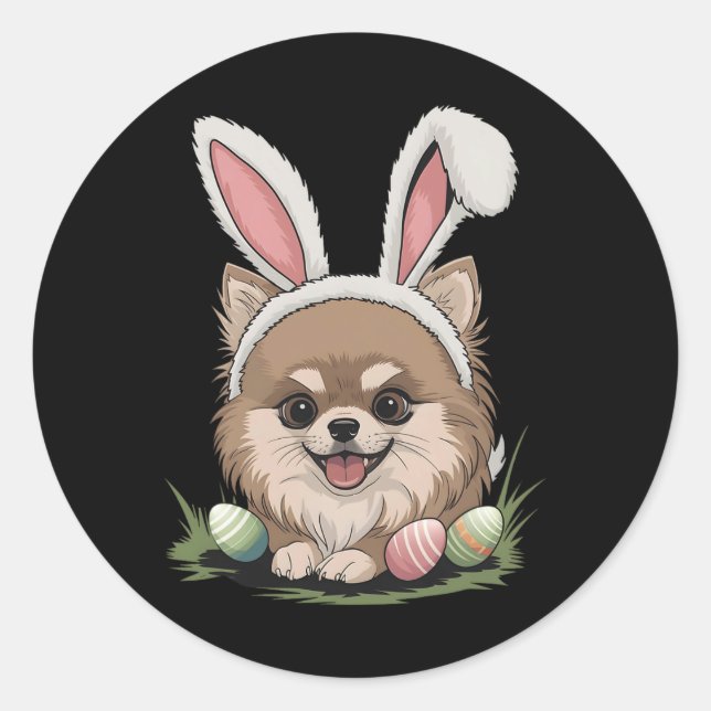 Adesivo Cachorro Pomerano Coelhinho de Páscoa (Frente)