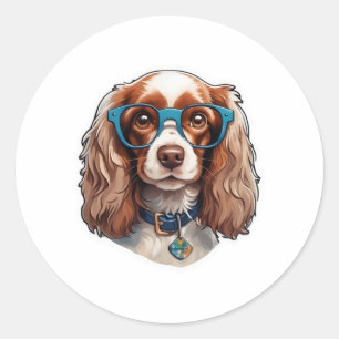 Adesivo Cachorro Pooch Cute Engraçado Estudo de Óculos Eng
