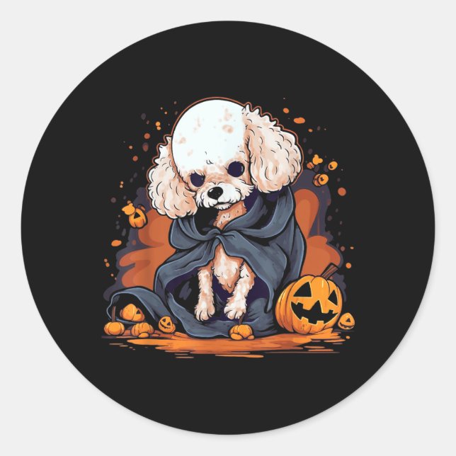 Adesivo Cachorro Poodle Halloween (Frente)