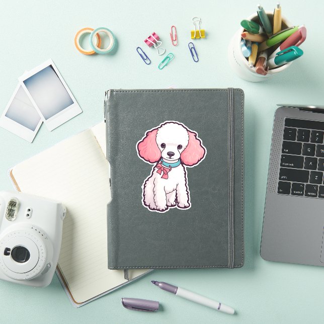 Adesivo Cachorro Poodle Super Fofo   (Capa para iPad)